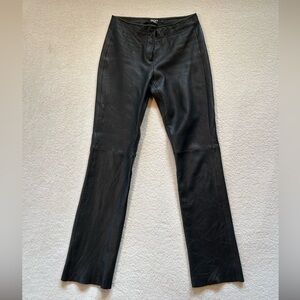 DKNY Vintage Black Genuine Leather Bootcut Pants - Size Small (Y2K)
